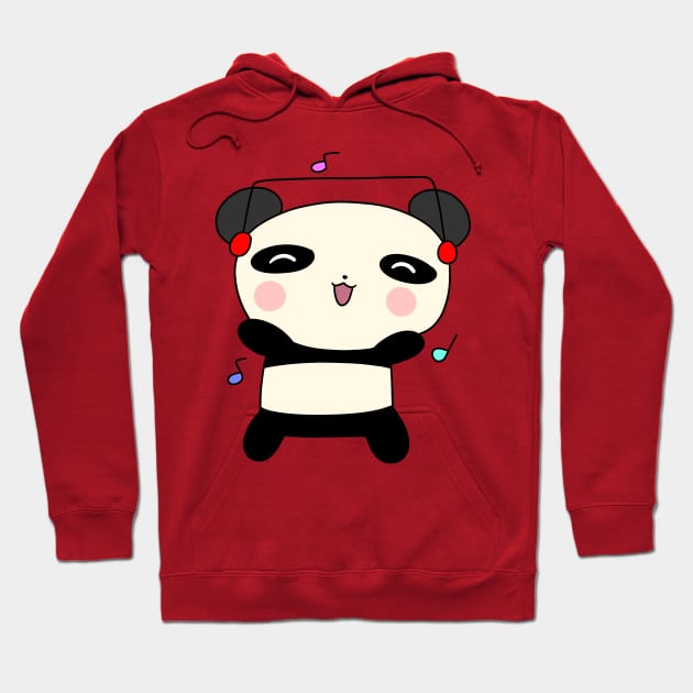 Dancing Headphones Panda Hoodie by saradaboru